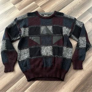 Vintage sweater with leather patches size medium